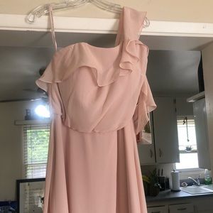 Mori Lee Blush Bridesmaid Dress